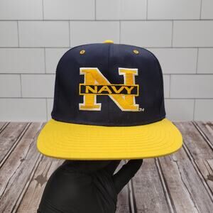 US Navy Vintage Snapback Hat by Headmaster Inc Adjustable Twill Cap